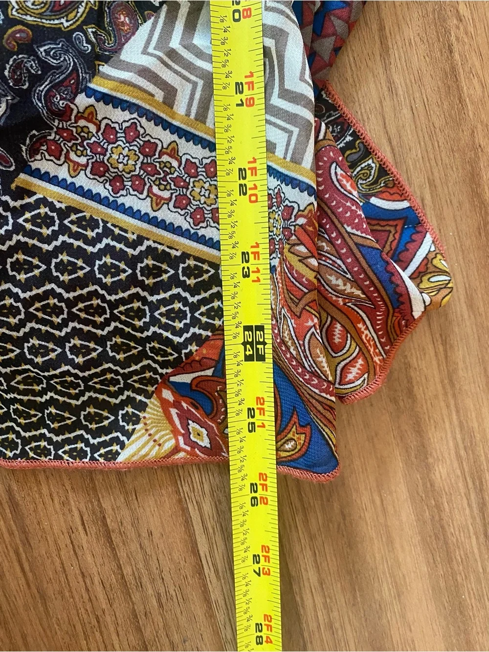 New Directions Multicolor Paisley Mixed Print Flutter Sleeve Blouse